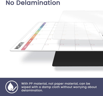 ALEZEL Magnetic Dry Erase Refrigerator Calendar, Dry Erase Calendar White Board Set for Fridge - Magnetic Monthly & Weekly Planner with List Board, 4 Markers + Eraser