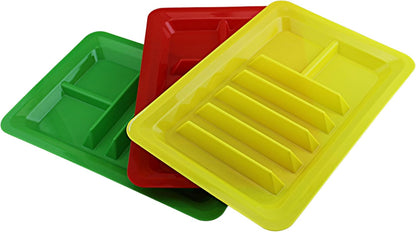 Set of 3 Taco Holder Plates – Plastic Divider Taco Trays with Stand-Up Slots, BPA-Free, Dishwasher & Microwave Safe