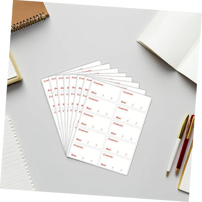 BETOOKY Removable Food Storage Labels 400pcs Waterproof PVC Meal Prep Use by Date Stickers for Freezer and Refrigerator Organization, Black and Red Date Content Labels for Kitchen