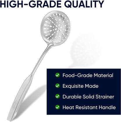 Newness Metal Fish Turner Spatula Stainless Steel for Kitchen Use, Small Griddle Egg Spatula, Flexible, Polished Metal, Corrosion Resistant, Kitchen Slotted Turner with Thin Edge Ideal for Turning,11"