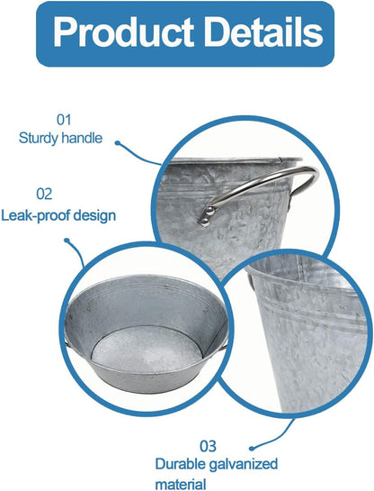 Galvanized Metal Beverage Ice Tub -Stylish Oval Ice Bucket with Handles for Party and Events, Beer Wine Champagne Whiskey Cocktail Cooler Ice Tub for Christmas and Halloween Bar