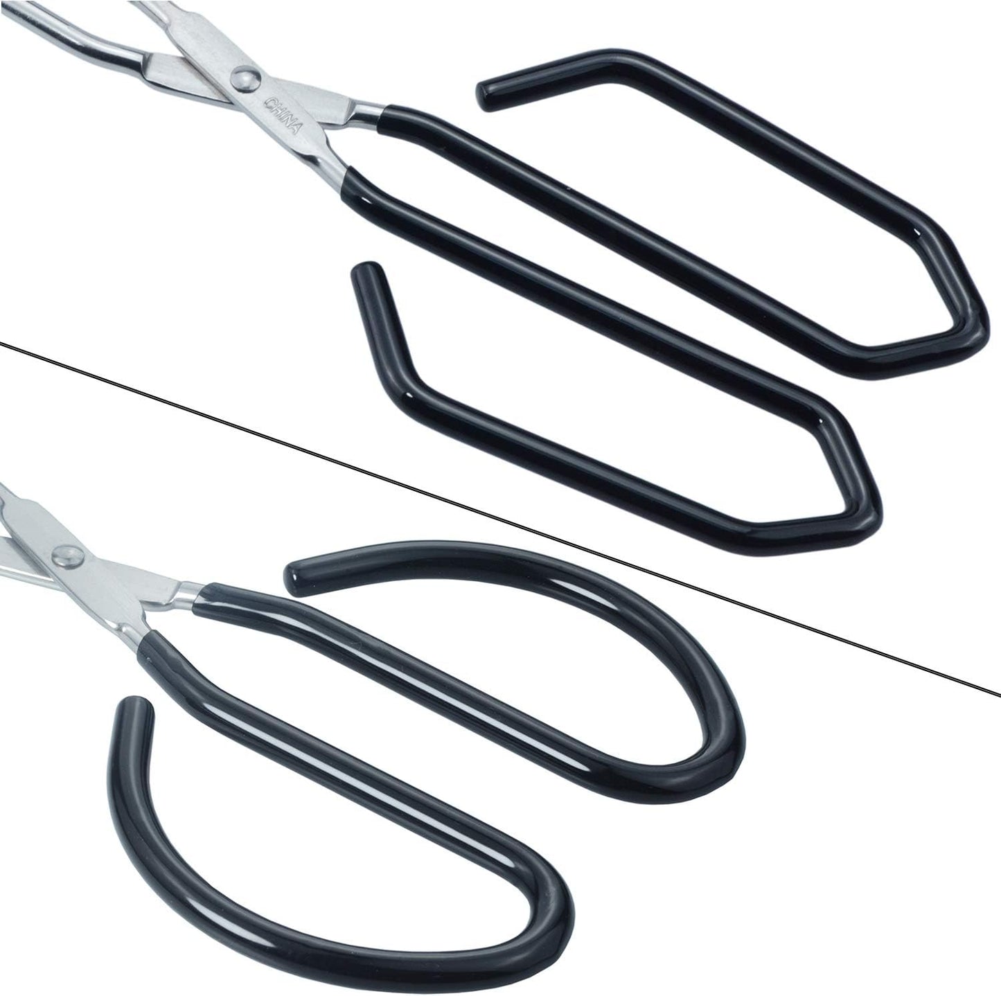 HINMAY Scissor Cooking Tongs 11-Inch Stainless Steel Wire Tongs Kitchen Scissor Tongs, Set of 2
