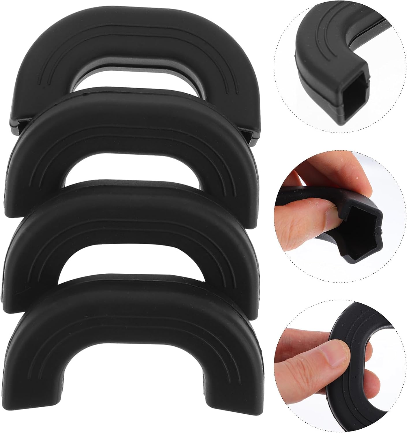Hemoton 4pcs Silicone Pot Holders Set,Anti- Scald Hot Handle Protectors,Silicone Pot Holder Sleeve,Reusable Pan Handle Sleeve Covers,Cast Iron Skillet Handle Covers for Pans Skillets