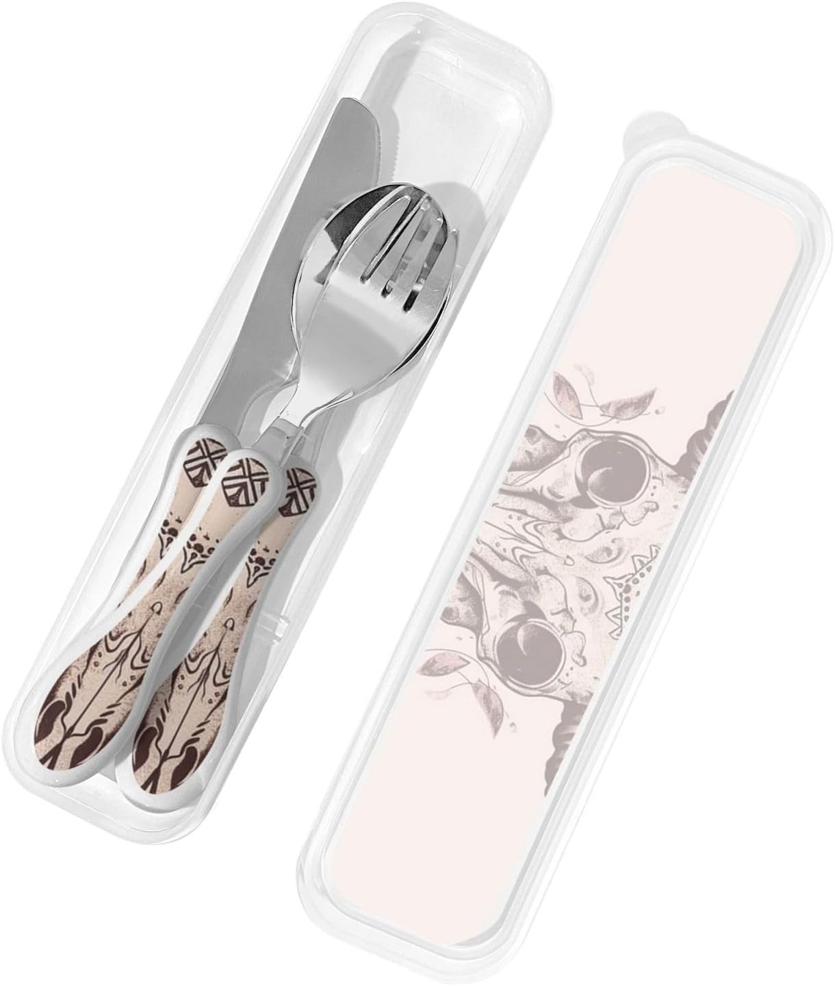 3-Piece Kids Silverware Set With Storage Case, Stainless Steel Reusable Children Safe Knife Spoon Fork Set Candy Children Flatware Set For Kids Lunch Box