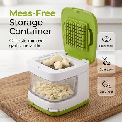 Mini Garlic Chopper and Press with Container