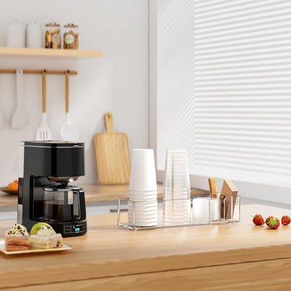 Coffee Cup Holder for Countertop - Clear Acrylic Coffee Bar Accessories Cup Organizer Station Organizer Farmhouse Table Décor