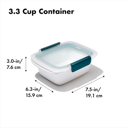 OXO Good Grips Prep & Go Snack & Dip Container, Snack Fuss-Free on the Move, Leakproof Reusable Small Meal Food Storage and Lid, Food Containers with Lids, Snack Organizer, 1.6 Cups/0.4 L