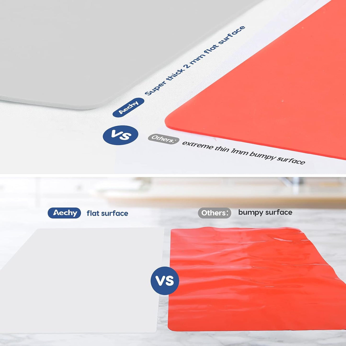 AECHY Extra Large Silicone Mat 78.74”x19.69”x0.08”, Multipurpose Silicone Mat Thick Heat Resistant Mat Shipped Rolled Up Kitchen Counter Mat Nonslip Silicone Mats for Kitchen Counter Translucent