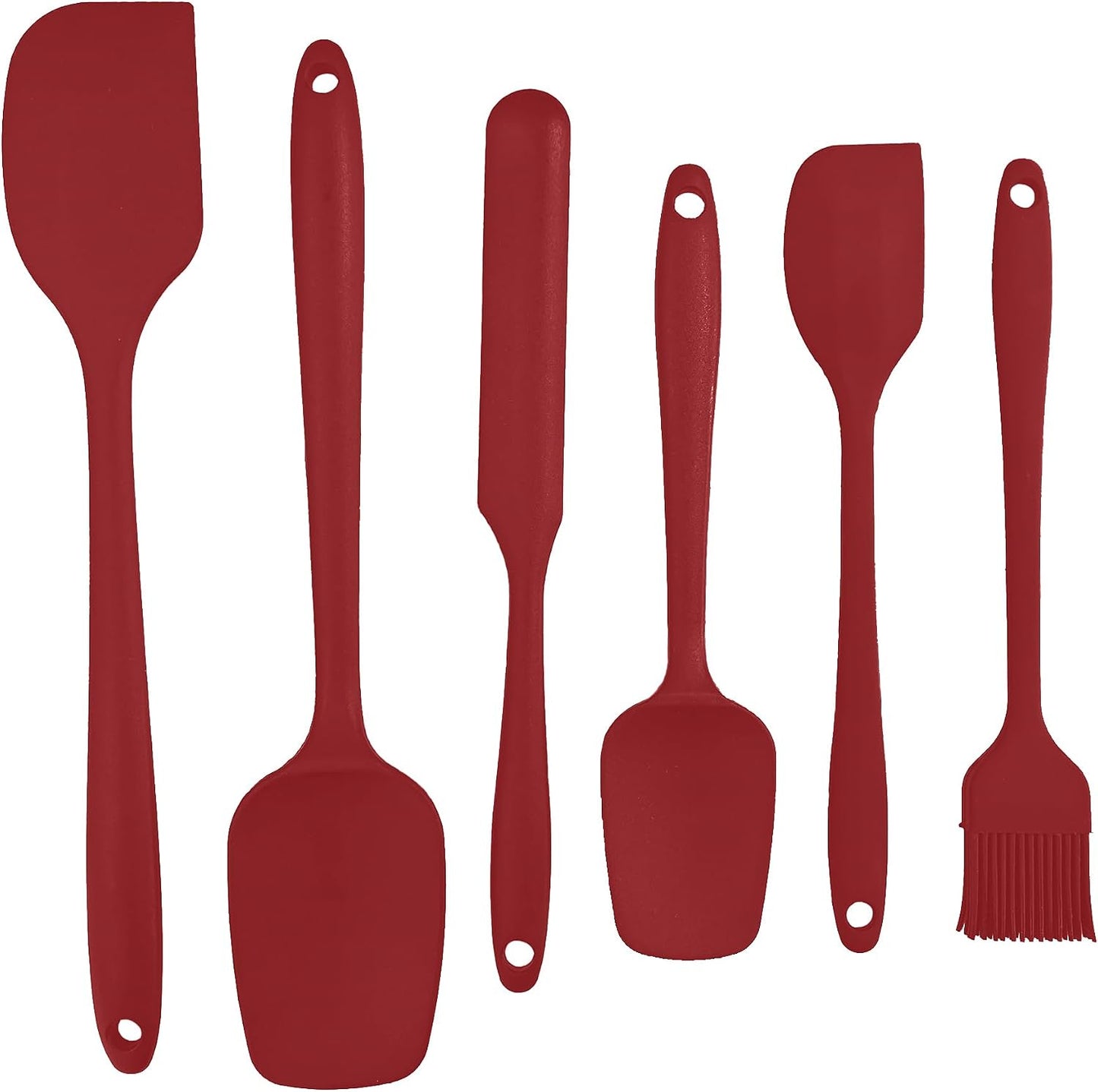 6 Pieces Silicone Spatula Set, Rubber Spatulas Silicone Heat Resistant Spatula Set for Kitchen Use, Food Grade Rubber Spatula with Ergonomic Grip, Cooking, BPA Free Dishwasher Safe(black)