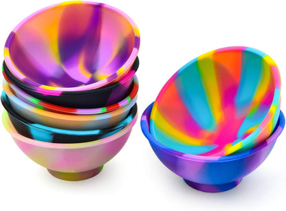 Coopay 8 Pieces Mini Silicone Pinch Bowls Colorful Heat Resistant Snack Prep and Serve Bowls, Unbreakable, Flexible, 1.75 Oz (Solid Colors)