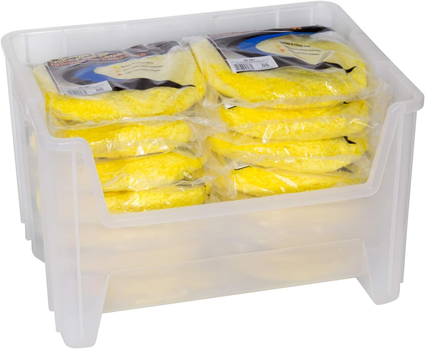 Akro-Mils 13018 Stak-N-Store Stackable Storage Bins, Heavy Duty Garage Storage Containers, Open Front Plastic Organizer for Tools, Shelves, Closet Organizer, 17-1/2" x 16-1/2" x 12-1/2", Clear, 2-Pack