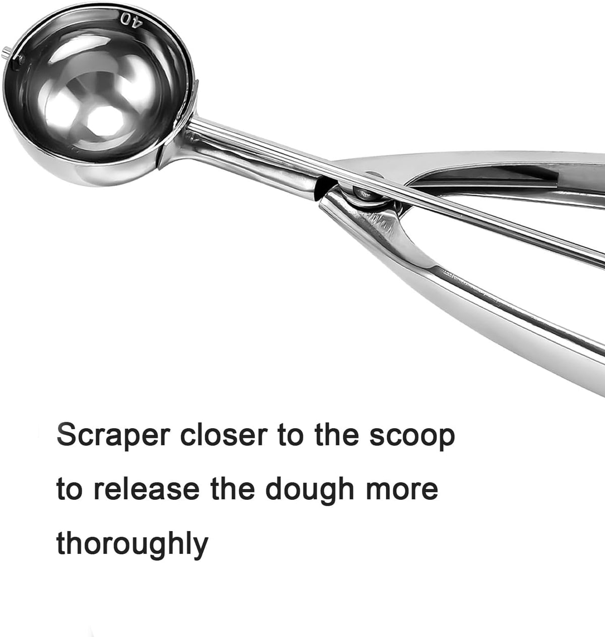 Saebye 4 oz Scoop, Large Ice Cream Scoop with Trigger, #8 Cookie Scoop,