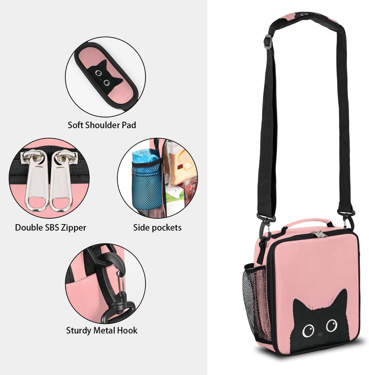 cfpolar Skull Skateboard Lunch Box for Boys Girls, Insulated Lunch Bags for Kids Reusable Mini Cooler Lunch Tote Lunchbox Thermal Meal Tote Kit with Shoulder Strap for Work School Picnic