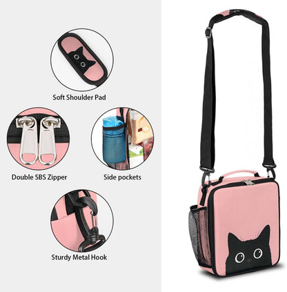 cfpolar Skull Skateboard Lunch Box for Boys Girls, Insulated Lunch Bags for Kids Reusable Mini Cooler Lunch Tote Lunchbox Thermal Meal Tote Kit with Shoulder Strap for Work School Picnic