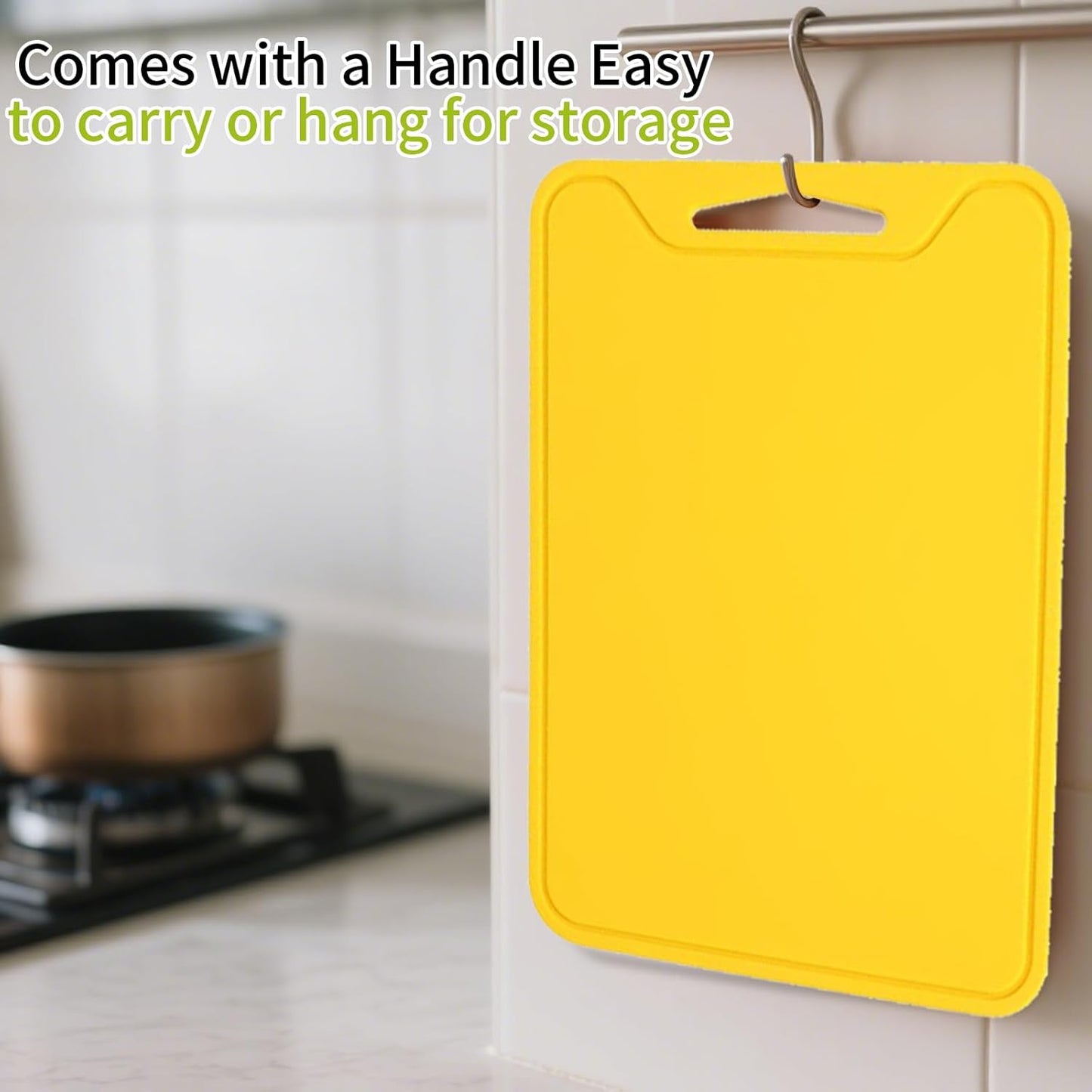 Silicone Cutting Board for Kitchen, 11.8''x 8.6'' Flexible Cutting Boards, BPA Free Non Slip Cutting Mat for Meat, Vegetables and Fruit with Easy Grip Handle, Dishwasher Safe (Deep purple)