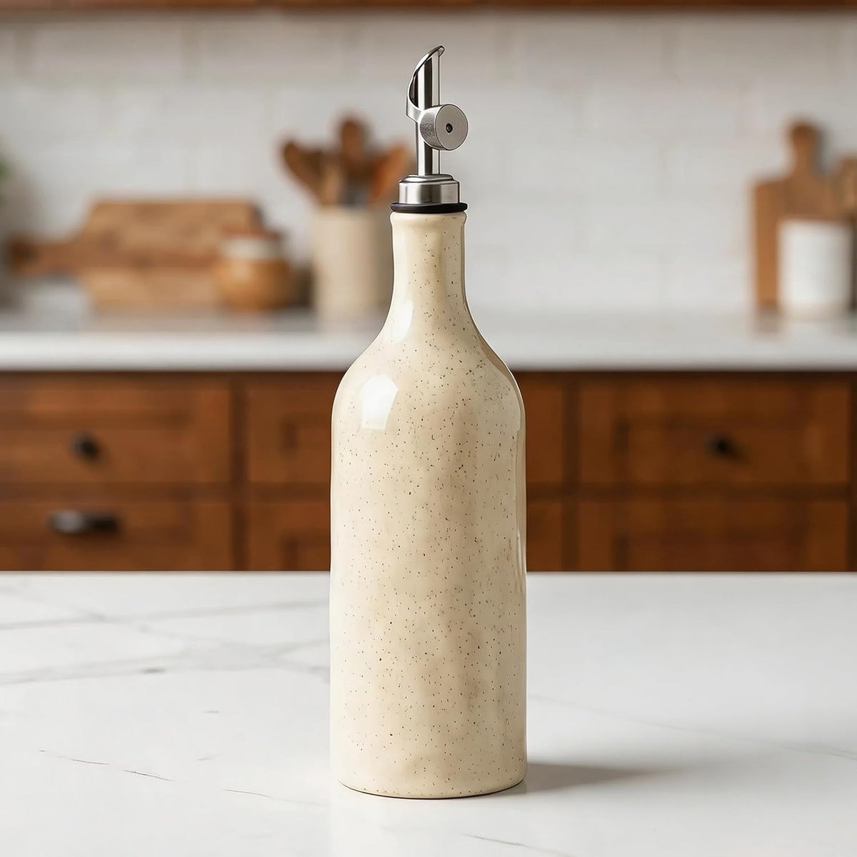 Olive Oil Dispenser Bottle for Kitchen, 23 Oz Large Ceramic Oil Dispenser