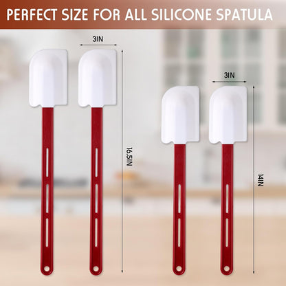 Norme 8 Pcs High Temp Silicone Spatulas Heat Resistant Rubber Spatula Commercial Silicone Scraper with Handle for Kitchen Cook Baking Mixing Utensil, Dishwasher Safe (10 Inch,14 Inch)