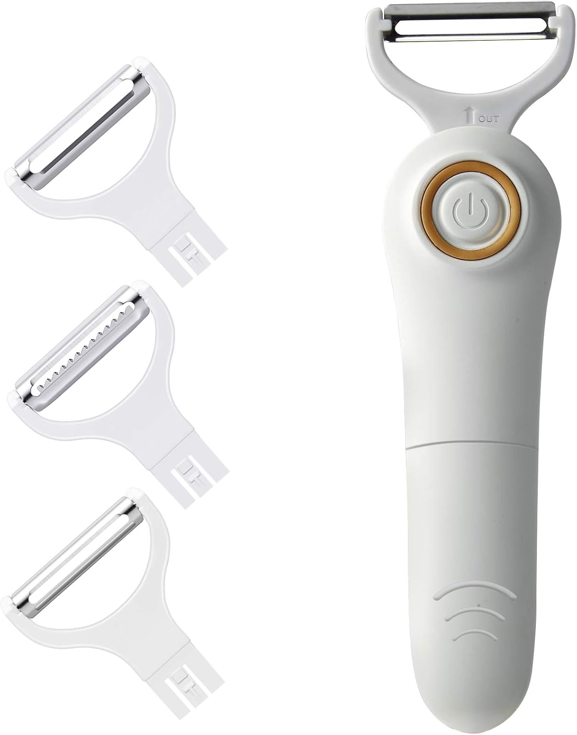 Electric Potato Peeler, Handheld Electric Vegetables and Fruit Peeler 3-in-1 Pro Set, USB Rechargeable Kitchen Gadgets for Apples, Potato, Carrots, Cucumber
