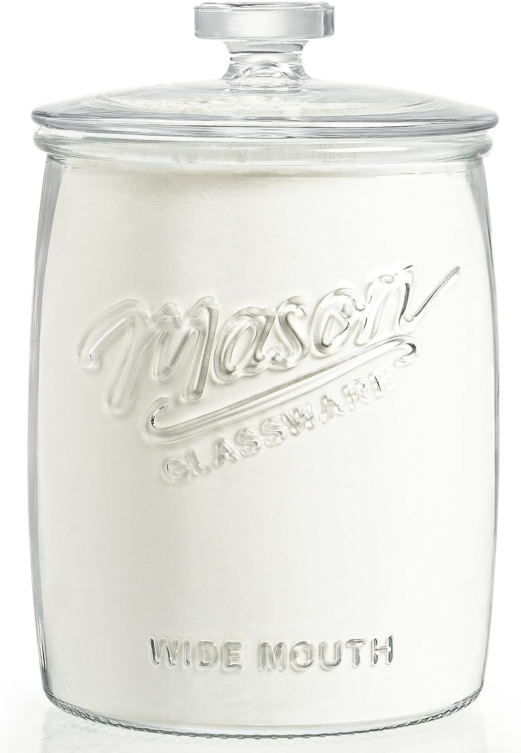 1 Gallon Glass Cookie Jar with Airtight Lid, Wide Mouth Mason Jar for Pantry & Laundry Room Organization, Large Apothecary Jars for Sugar, Candy, Rice, Dog Treat & Food Storage Jar– Set of 1