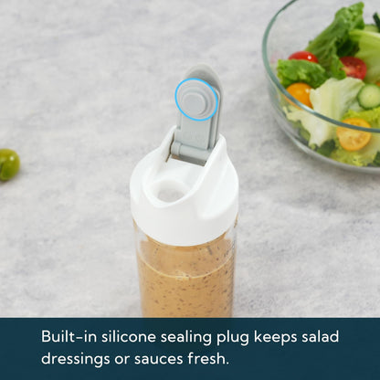 KITCHENDAO Glass Salad Dressing Shaker Bottle, 350ml, with Measuring Marks
