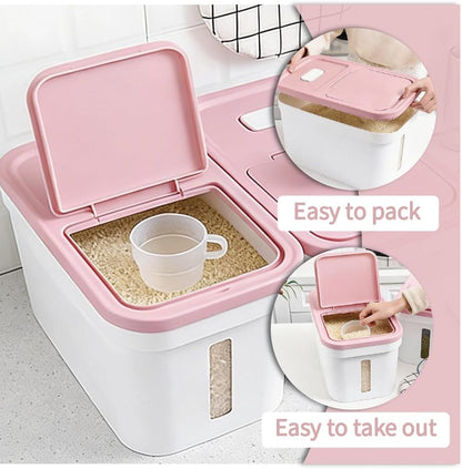 Rice Storage Container 22 lbs Storage Box with Lid Food Storage Flour Bin for Kitchen Pantry Organization, Pet Dog Cat Food Storage Container