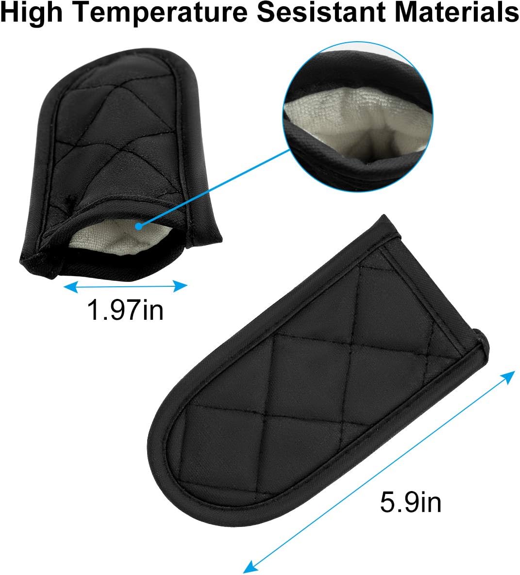Evoio Cast Iron Skillet Pot Pan Hot Handle Holder Covers (2-Pack Black)