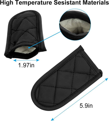 Evoio Cast Iron Skillet Pot Pan Hot Handle Holder Covers (2-Pack Black)