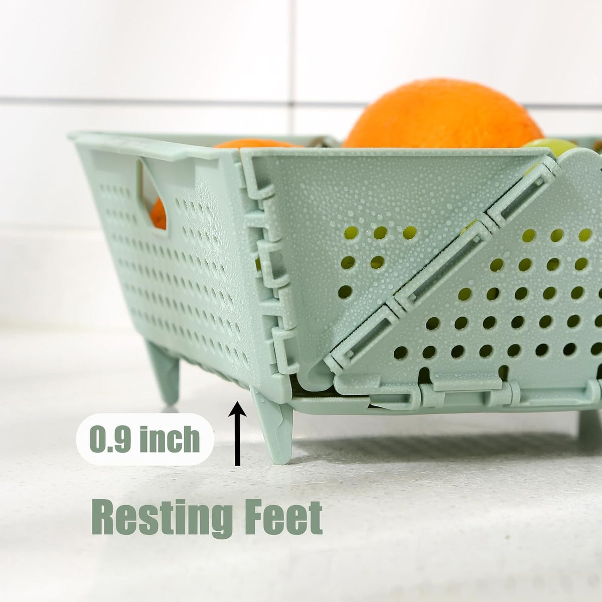 Thickened Collapsible multifunctional Colander for Kitchen, Wash Foldable Storage Drain basket for Pasta, Fruit, Vegetables, snack，Berry Space-Saving ，RV camper, Tabletop storage organization basket