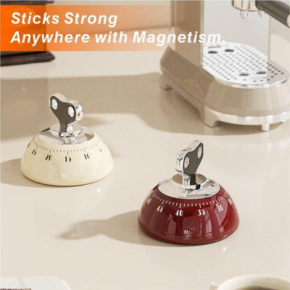 Retro Kitchen Timer 60 Min, Wind Up Magnetic Mechanical Egg Timer