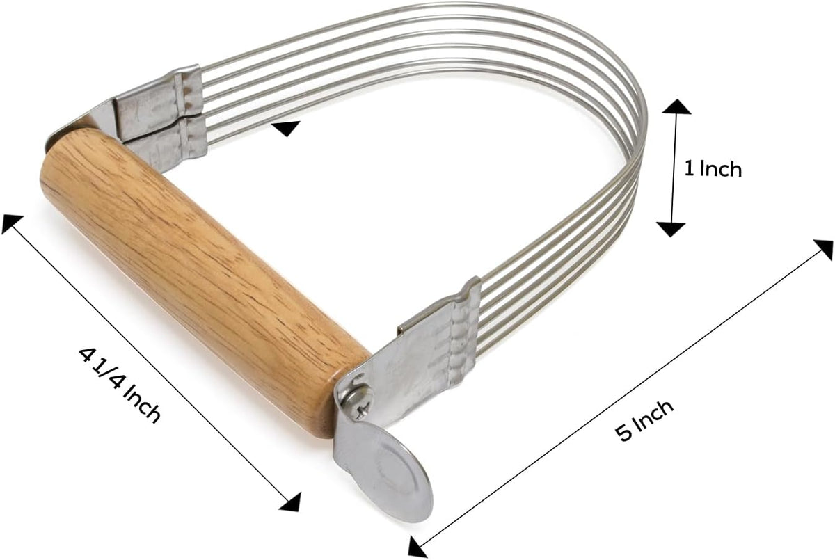 Mrs. Anderson’s Baking 6-Wire Pastry Cutter and Dough Blender, Stainless Steel with Wood Handle