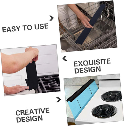Silicone Stove Covers Flexible Filler for Seamless Sealing Between Stove and Counter Easy to Clean Kitchen Guard Ideal for Oven and Appliance Gaps