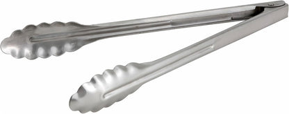 Winco Stainless Steel, Coiled Spring Utility Tong Heavyweight, 12-Inch, Medium