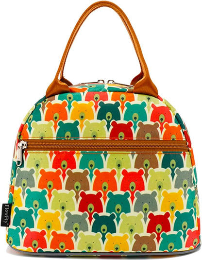 FlowFly Insulated Lunch Cooler Bag - Tote Bag Organizer for Women/Men, Black - Colors B