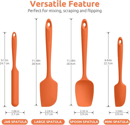 U-Taste Silicone Spatula Set with 600 Degrees Fahrenheit Heat Resistant (Black)