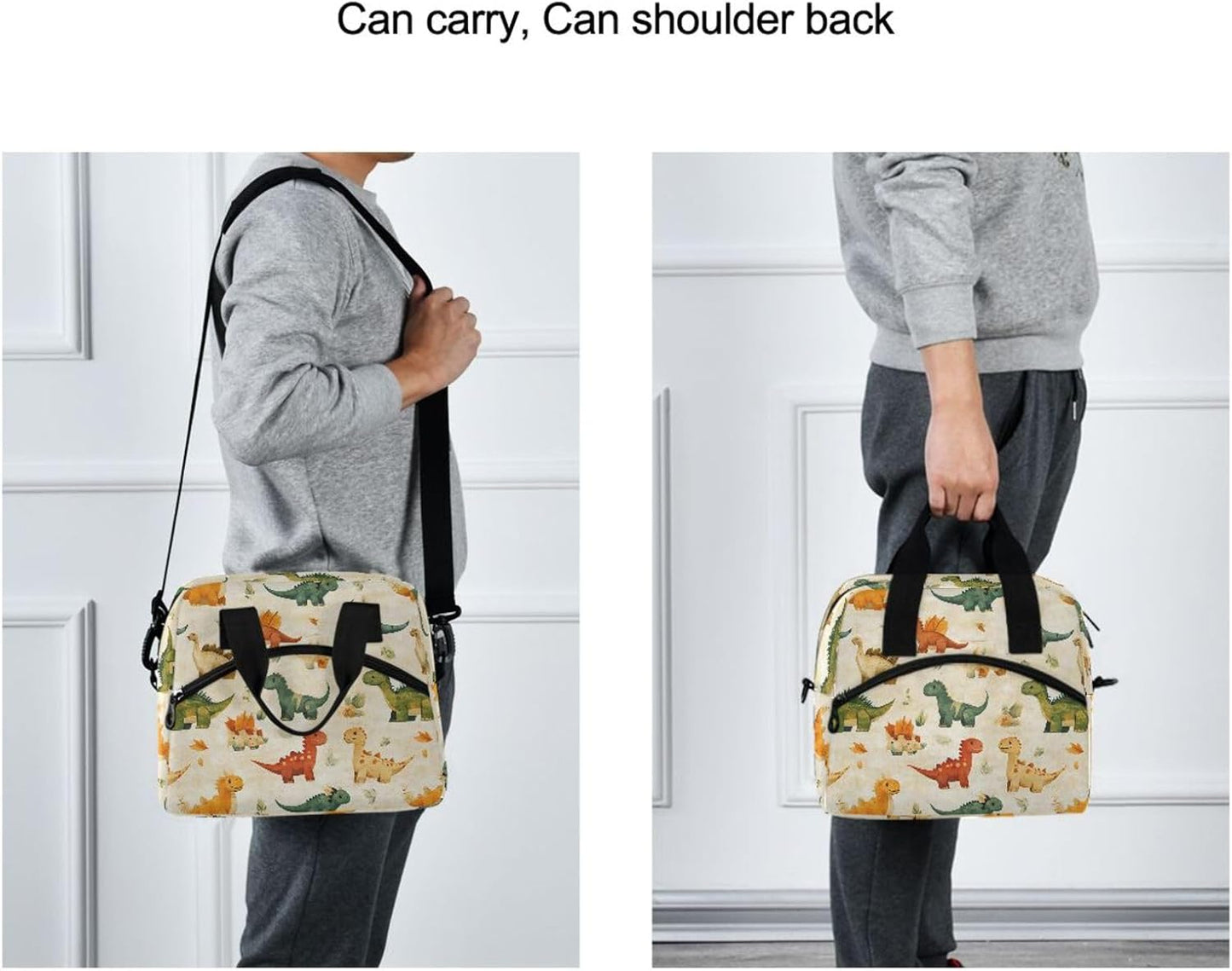 Colorful Leopard Insulated Lunch Bag Rainbow Animals Skin Print Reusable Cooler Lunch Tote Box with Shoulder Strap for Work Picnic School Beach