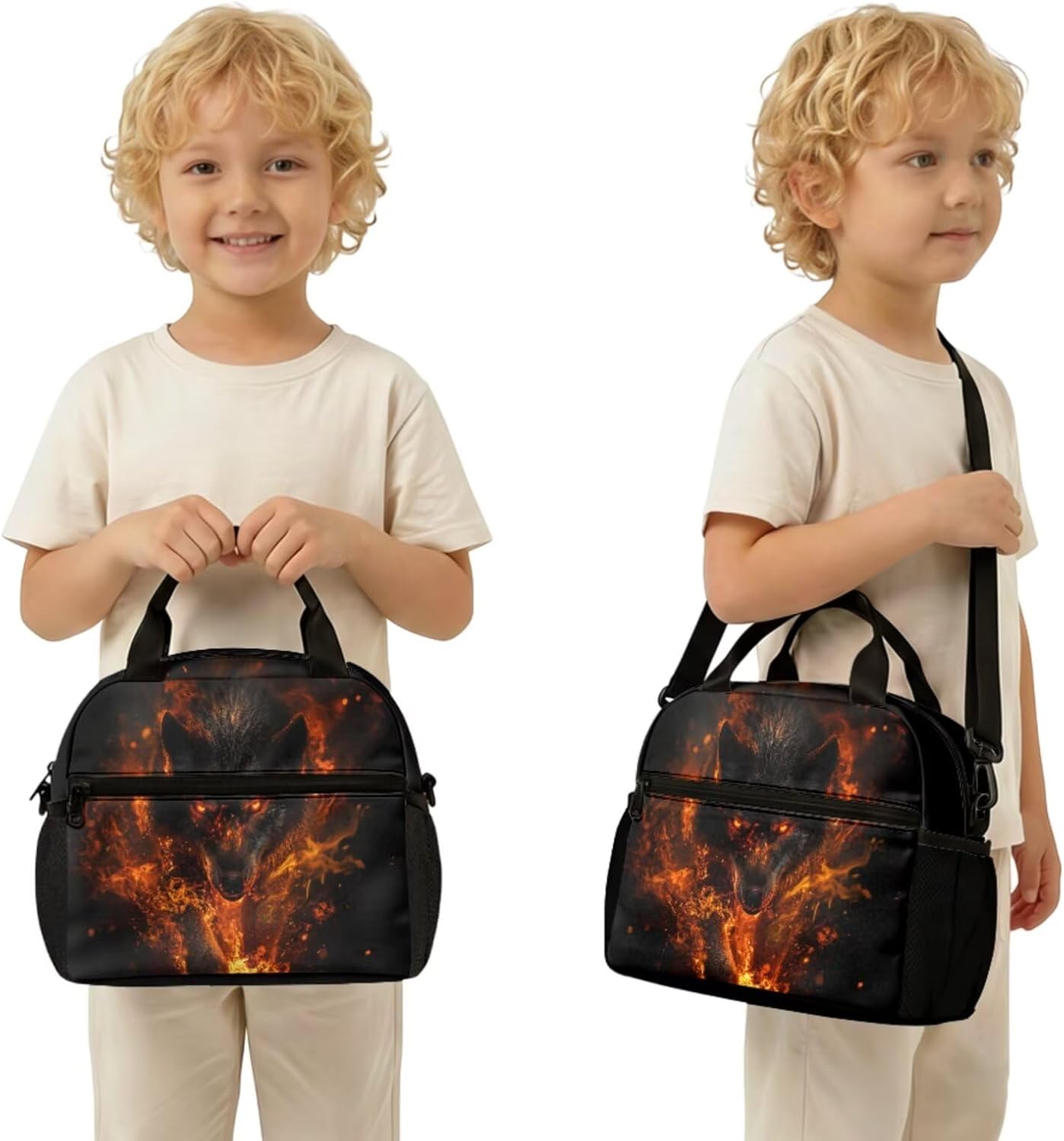 Cute Capybara Pizza Backpack for Girls, 5 Pcs Boys School Bag Set for Kids, 17 Inch Backpacks Lunch Pencil Box Reusable Utensils Case Set for Middle Elementary School, 3rd Grade Backpack