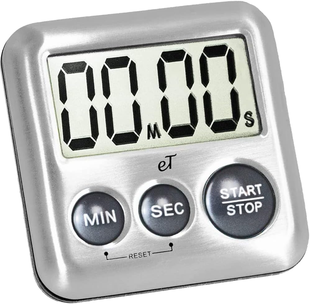 Elegant Digital Kitchen Timer Stainless Steel - Loud Alarm Model eT24 Plum