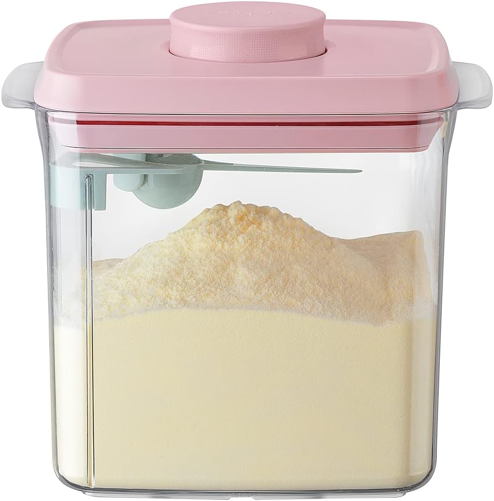 Ankou Airtight Container Set - (380ml 4 Pcs) Stackable One Button Openning Food Containers for Snacks Candy Salt Herbs Spices BPA-Free Tranparent (0.32 QT * 4)