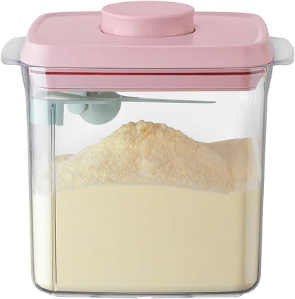 Ankou Airtight Container Set - (380ml 4 Pcs) Stackable One Button Openning Food Containers for Snacks Candy Salt Herbs Spices BPA-Free Tranparent (0.32 QT * 4)