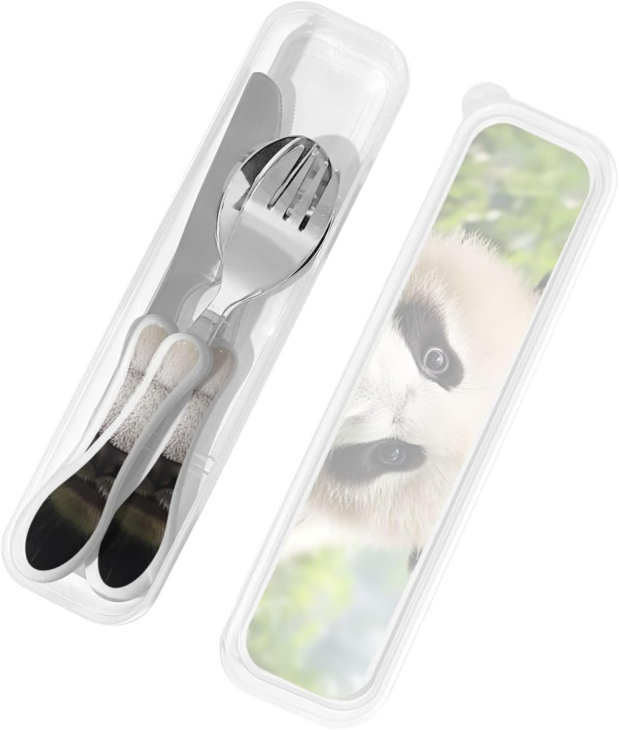 3-Piece Kids Silverware Set With Storage Case, Stainless Steel Reusable Children Safe Knife Spoon Fork Set Blue Active Girl Running Sunset Children Flatware Set For Kids Lunch Box - Colors A