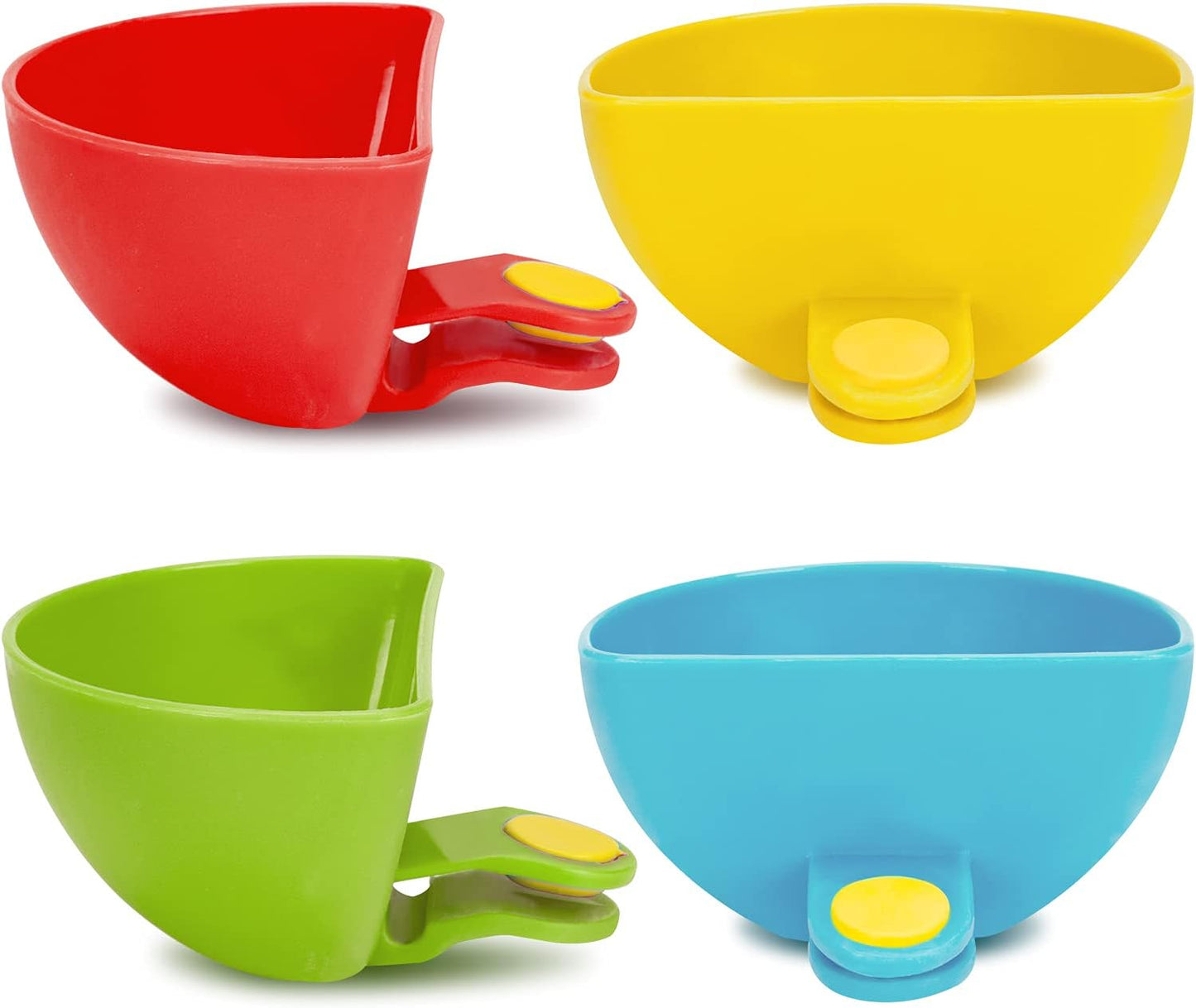 Dip Clip for Bowls Plates 8PCS Plastic Dip Clip Bowl Plate Holder Chip and Dip Serving Set Sauce Holder for Spice Tomato Sauce Salt Veggie Vinegar Ketchup Chips (4 Colors)