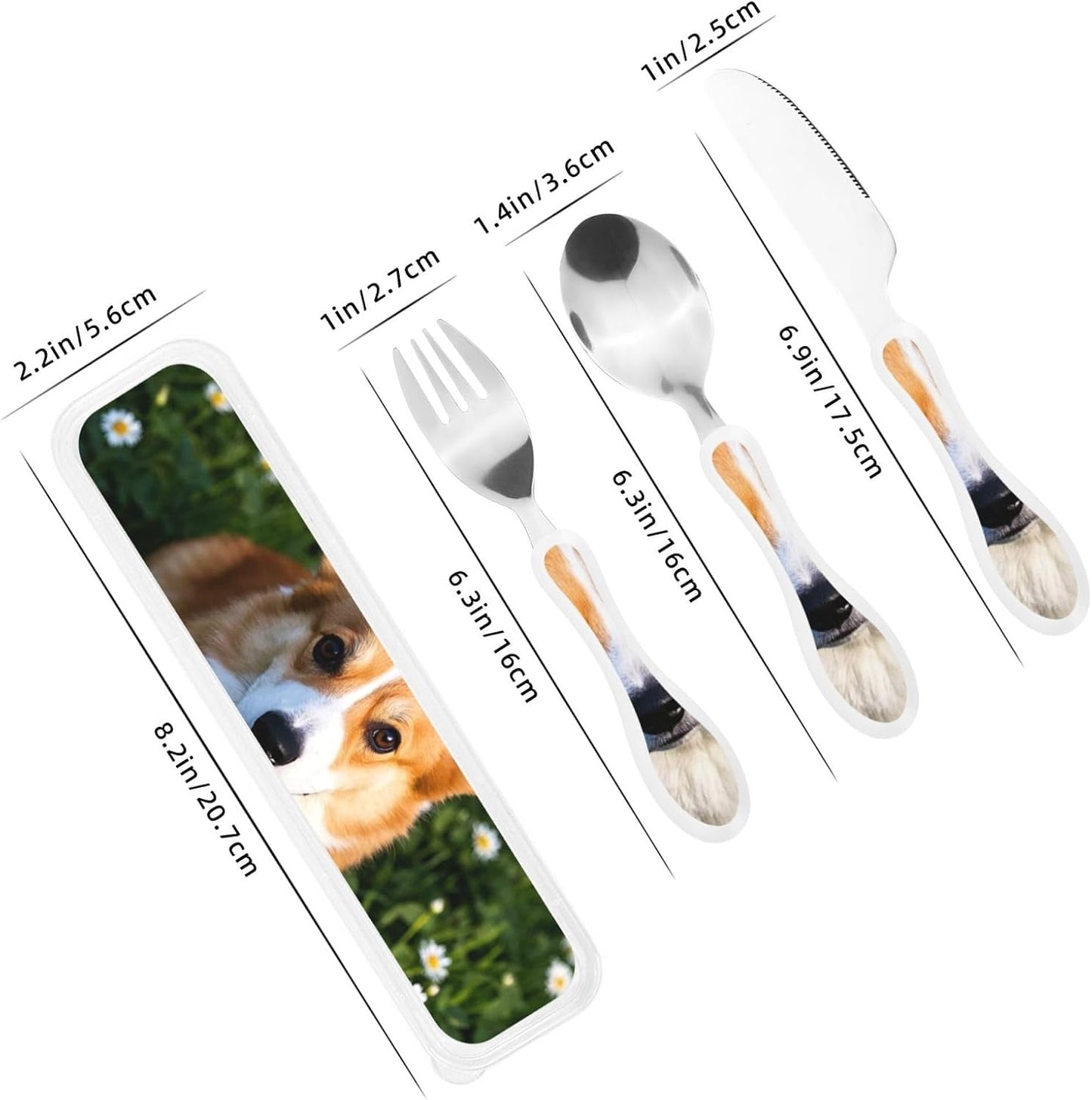 3-Piece Kids Silverware Set With Storage Case, Stainless Steel Reusable Children Safe Knife Spoon Fork Set Classic Cocktail Children Flatware Set For Kids Lunch Box