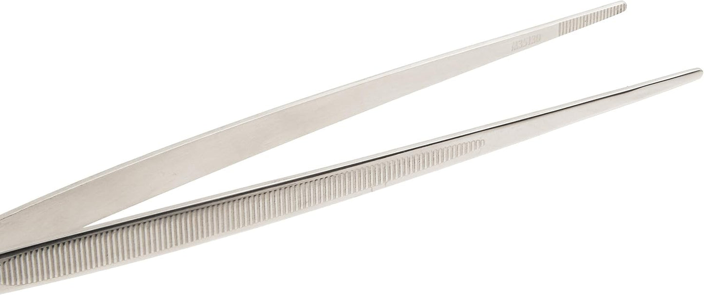 Mercer Culinary 18-8 Stainless Steel Chef Plating Tongs, Offset Tip, 6-1/2 Inch