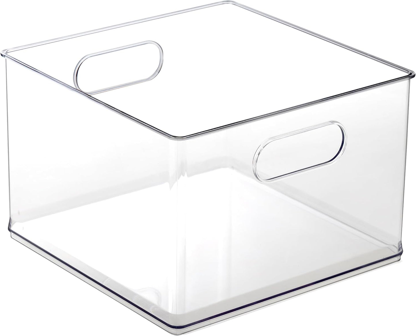 BINO | Stackable Plastic Storage Bins, Clear | THE CLARUS COLLECTION | Pantry Organizers and Storage Containers | Fridge Organizer Bins | Kitchen Cabinet Organizer | Medicine Cabinet Bin