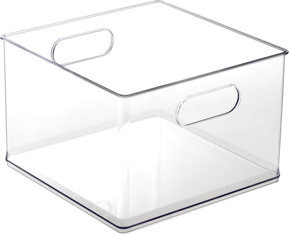 BINO | Stackable Plastic Storage Bins, Clear | THE CLARUS COLLECTION | Pantry Organizers and Storage Containers | Fridge Organizer Bins | Kitchen Cabinet Organizer | Medicine Cabinet Bin