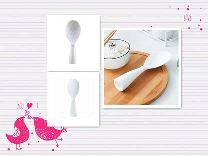 MIZORLIE Rice Paddle Tool, Non-Stick Rice Spoon, 2 Pack, White