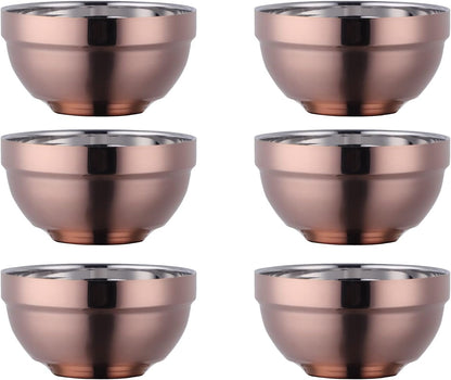 Stainless Steel Bowl Set: 500 ml Cereal Bowl, Set of 10 with Gift Box Included. Double Walled Insulated & Dishwasher Safe, Durable Deep Soup Bowl, Suitable for Home Kitchen & Child (Silver)