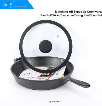 HR Huare Technology Vented Tempered Glass Cookware Lid Red 1 Pack
