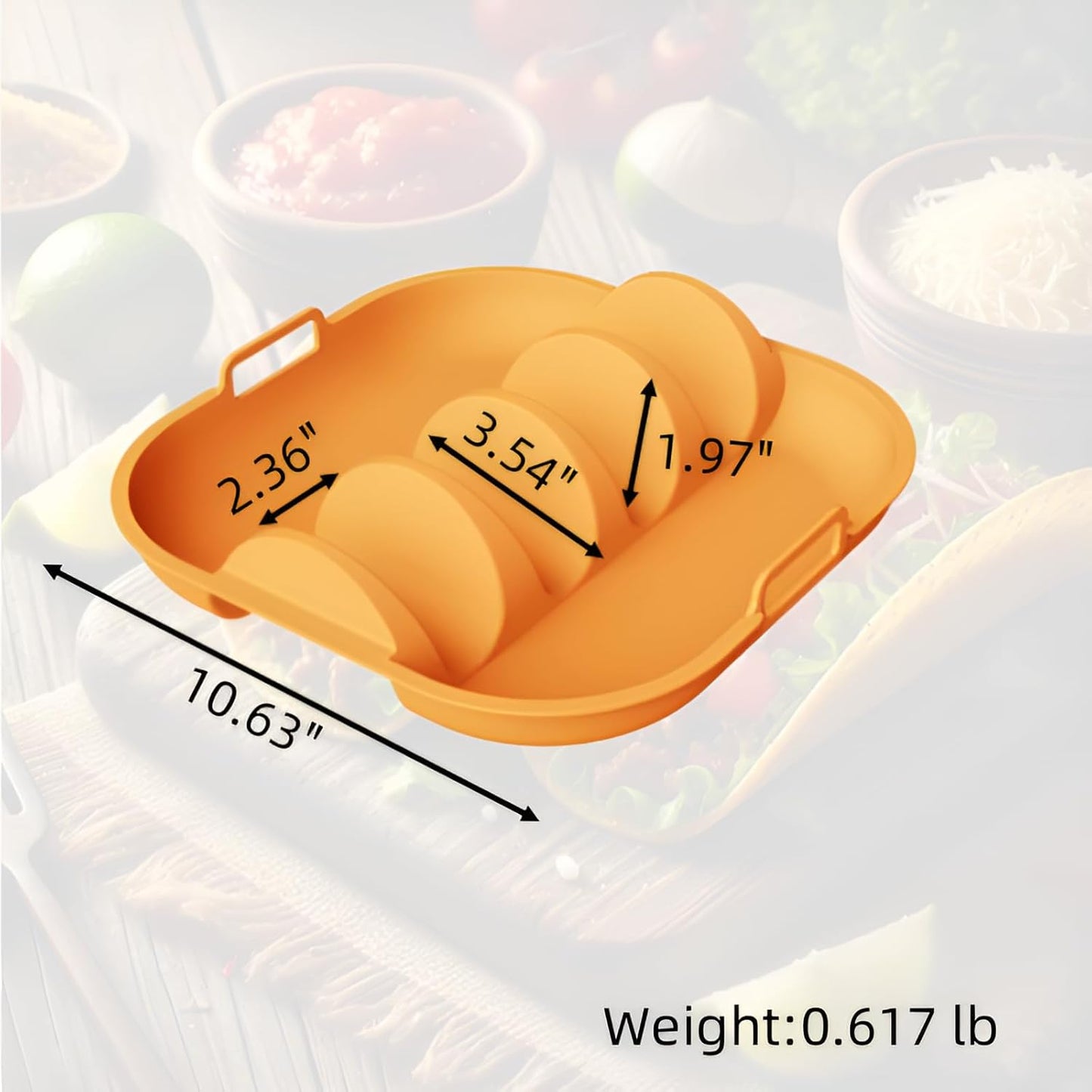 Silicone Taco Holder Plates Set of 2, Reusable Taco Plates Holder with Handle for Party, Taco Stand Taco Tray for Taco Bar Serving Set, Oven Safe for Baking, Dishwasher and Microwave Safety