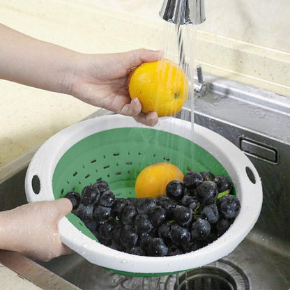 QiMH Collapsible Colander and Strainer, 5 Quart(1.25 gal), Heavy Duty Kitchen Drainer Basket for Pasta, Veggies and Fruits, New Home Apartment Essentials